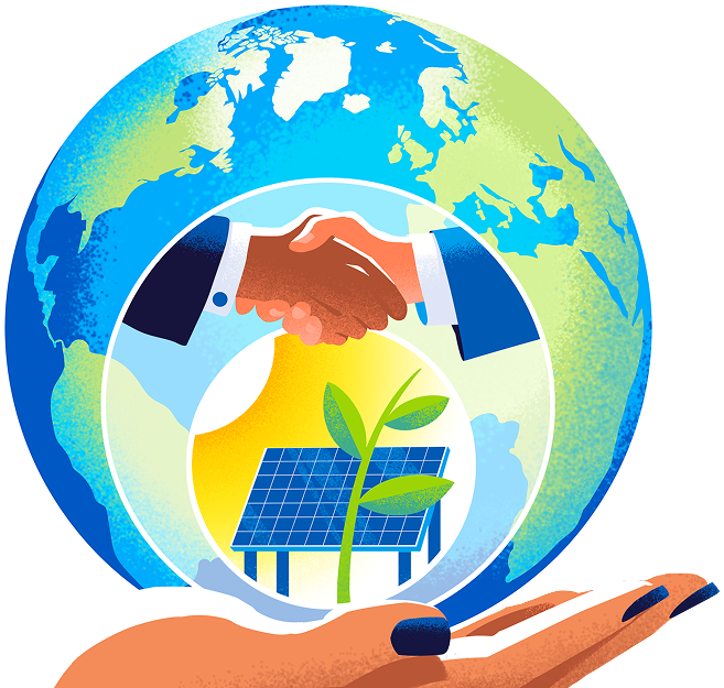 JBS sustainability illustration representing a shared global responsibility